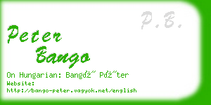 peter bango business card