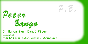 peter bango business card